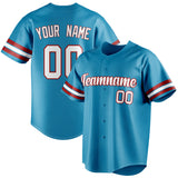 Custom Panther Blue & White Color Fan Baseball Jersey