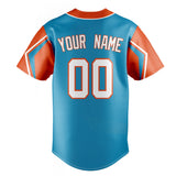 Custom Panther Blue & Orange 3 Colors Arm Shapes Fan Baseball Jersey BB01240530WX365