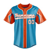 Custom Panther Blue & Orange 3 Colors Arm Shapes Fan Baseball Jersey BB01240530WX365