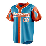 Custom Panther Blue & Orange 3 Colors Arm Shapes Fan Baseball Jersey BB01240530WX365