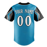 Custom Panther Blue & Black 3 Colors Arm Shapes Fan Baseball Jersey BB01240530WX369