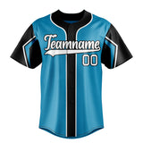 Custom Panther Blue & Black 3 Colors Arm Shapes Fan Baseball Jersey BB01240530WX369