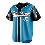 Custom Panther Blue & Black 3 Colors Arm Shapes Fan Baseball Jersey BB01240530WX369