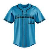 Custom Panther Blue & Black Color Fan Baseball Jersey BB01240530WX370