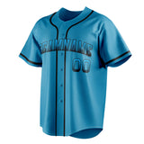 Custom Panther Blue & Black Color Fan Baseball Jersey BB01240530WX370