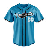 Custom Panther Blue & Black Color Fan Baseball Jersey BB01240530WX371