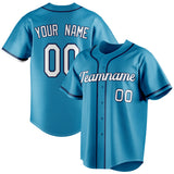 Custom Panther Blue & White Color Fan Baseball Jersey