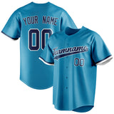 Custom Panther Blue & Navy Color Fan Baseball Jersey