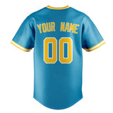 Custom Panther Blue & Yellow Color Fan Baseball Jersey BB01240530WX375