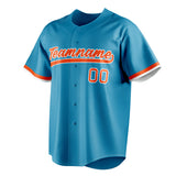 Custom Panther Blue & Orange Color Fan Baseball Jersey BB01240530WX376