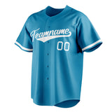 Custom Panther Blue & White Color Fan Baseball Jersey BB01240530WX377