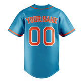 Custom Panther Blue & Orange Color Fan Baseball Jersey BB01240530WX379