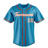 Custom Panther Blue & Orange Color Fan Baseball Jersey BB01240530WX379