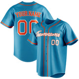 Custom Panther Blue & Orange Color Fan Baseball Jersey