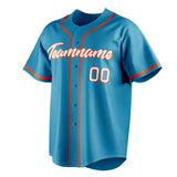 Custom Panther Blue & Orange Color Fan Baseball Jersey BB01240530WX379