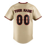 Custom Sand & Black Color Fan Baseball Jersey BB01240530WX380