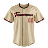 Custom Sand & Black Color Fan Baseball Jersey BB01240530WX380