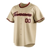 Custom Sand & Black Color Fan Baseball Jersey BB01240530WX380