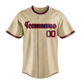 Custom Sand & Black Color Fan Baseball Jersey BB01240530WX381