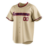 Custom Sand & Black Color Fan Baseball Jersey BB01240530WX381