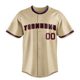 Custom Sand & Black Color Fan Baseball Jersey BB01240530WX382