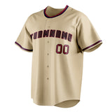 Custom Sand & Black Color Fan Baseball Jersey BB01240530WX382