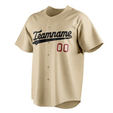 Custom Sand & Black Color Fan Baseball Jersey BB01240530WX383