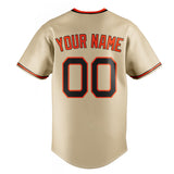 Custom Sand & Black Color Fan Baseball Jersey BB01240530WX384