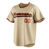 Custom Sand & Black Color Fan Baseball Jersey BB01240530WX384