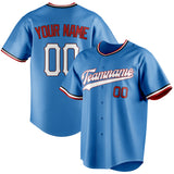 Custom Powder Blue & White Color Fan Baseball Jersey BB01240530WY260