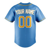 Custom Powder Blue & Yellow Cream Pinstripe Fan Baseball Jersey BB01240530WY261