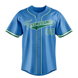 Custom Powder Blue & Green Color Fan Baseball Jersey BB01240530WY262