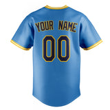 Custom Powder Blue & Black Color Fan Baseball Jersey BB01240530WY263