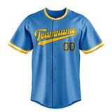 Custom Powder Blue & Black Color Fan Baseball Jersey BB01240530WY263