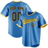 Custom Powder Blue & Black Color Fan Baseball Jersey