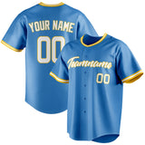 Custom Powder Blue & White Color Fan Baseball Jersey