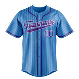 Custom Powder Blue & Purple White Pinstripe Fan Baseball Jersey BB01240530WY268