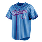 Custom Powder Blue & Purple White Pinstripe Fan Baseball Jersey BB01240530WY268