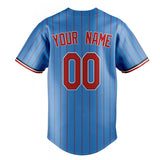 Custom Powder Blue & Red Red Pinstripe Fan Baseball Jersey BB01240530WY273