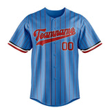 Custom Powder Blue & Red Red Pinstripe Fan Baseball Jersey BB01240530WY273