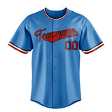 Custom Powder Blue & Crimson Color Fan Baseball Jersey BB01240530WY274