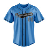 Custom Powder Blue & Black Color Fan Baseball Jersey BB01240530WY275