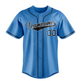 Custom Powder Blue & Black Color Fan Baseball Jersey BB01240530WY277