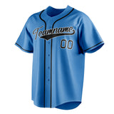 Custom Powder Blue & Black Color Fan Baseball Jersey BB01240530WY277