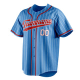 Custom Powder Blue & Red White Pinstripe Fan Baseball Jersey BB01240530WY278