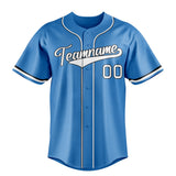 Custom Powder Blue & White Color Fan Baseball Jersey BB01240530WY279