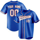 Custom Thunder Blue & White Color Fan Baseball Jersey