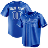 Custom Thunder Blue & White Color Fan Baseball Jersey