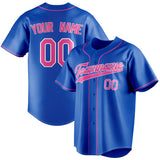 Custom Thunder Blue & Pink Color Fan Baseball Jersey