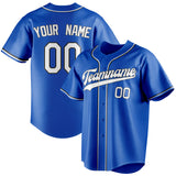 Custom Thunder Blue & White Color Fan Baseball Jersey